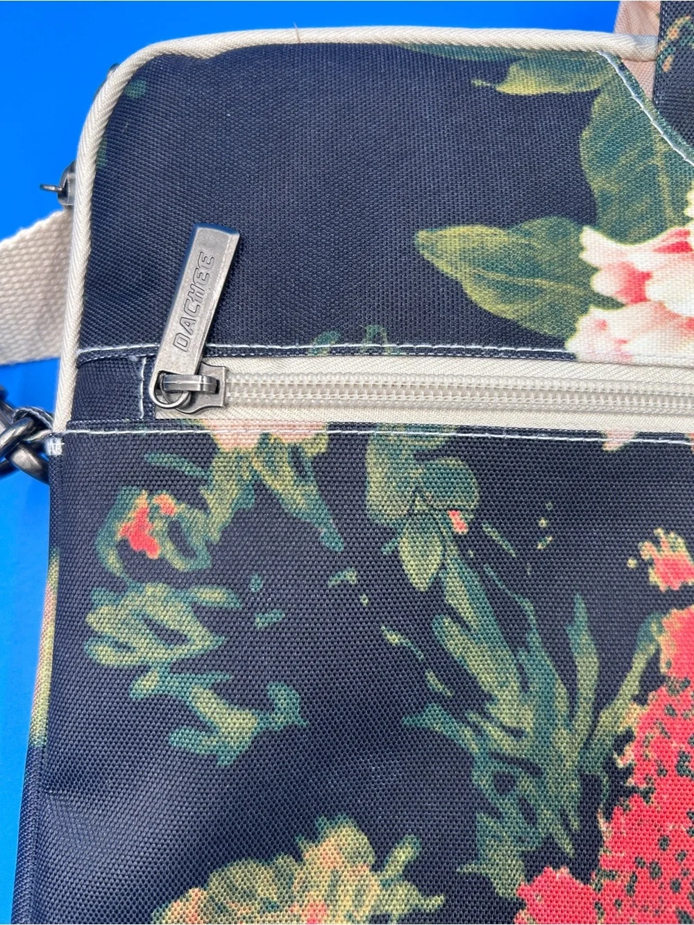 Dachee Floral Tote Bag - Navy with Blush Flowers